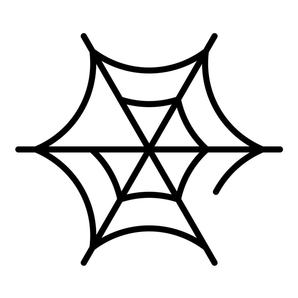 icono de línea de tela de araña vector