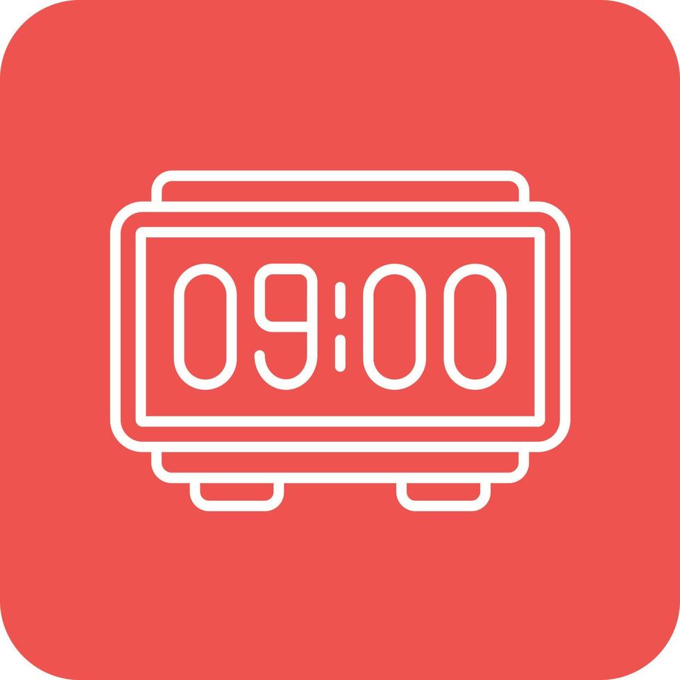 Digital Clock Line Round Corner Background Icons vector