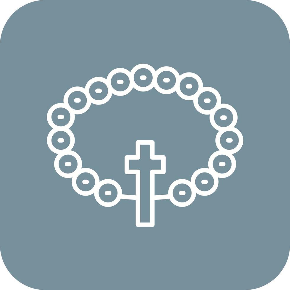 Rosary Line Round Corner Background Icons vector