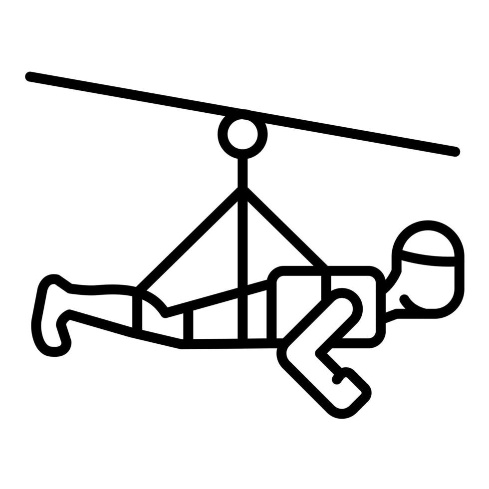 Zipline Line Icon vector