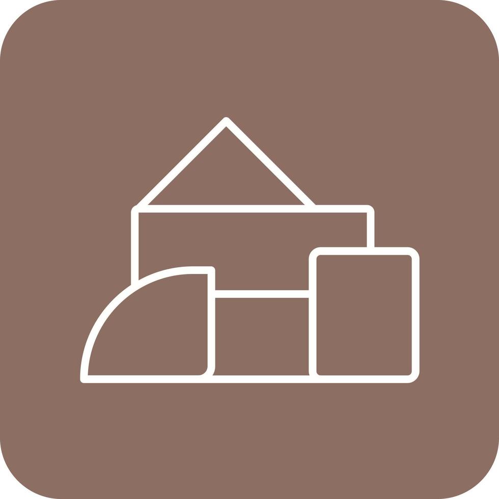 Blocks Line Round Corner Background Icons vector