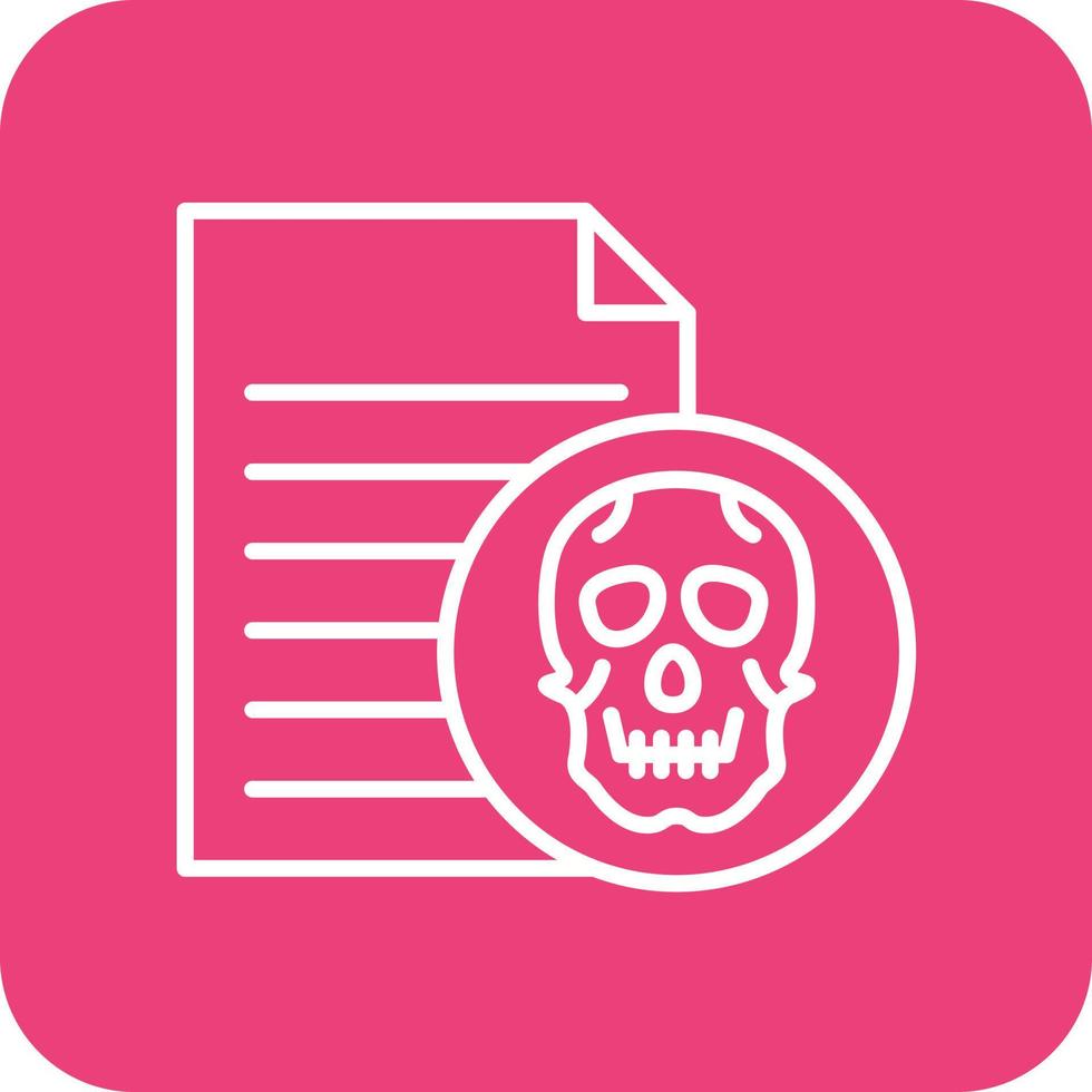 File Hacked Line Round Corner Background Icons vector
