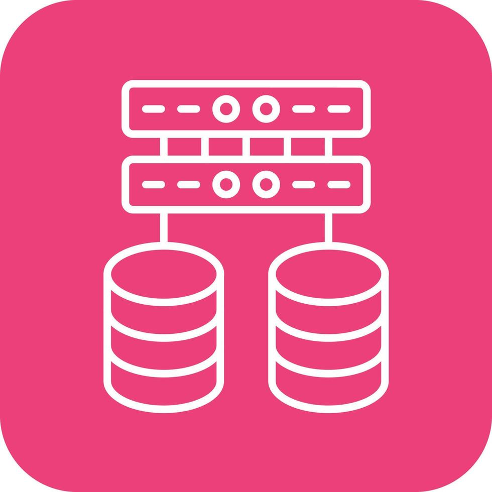 Big Data Line Round Corner Background Icons vector