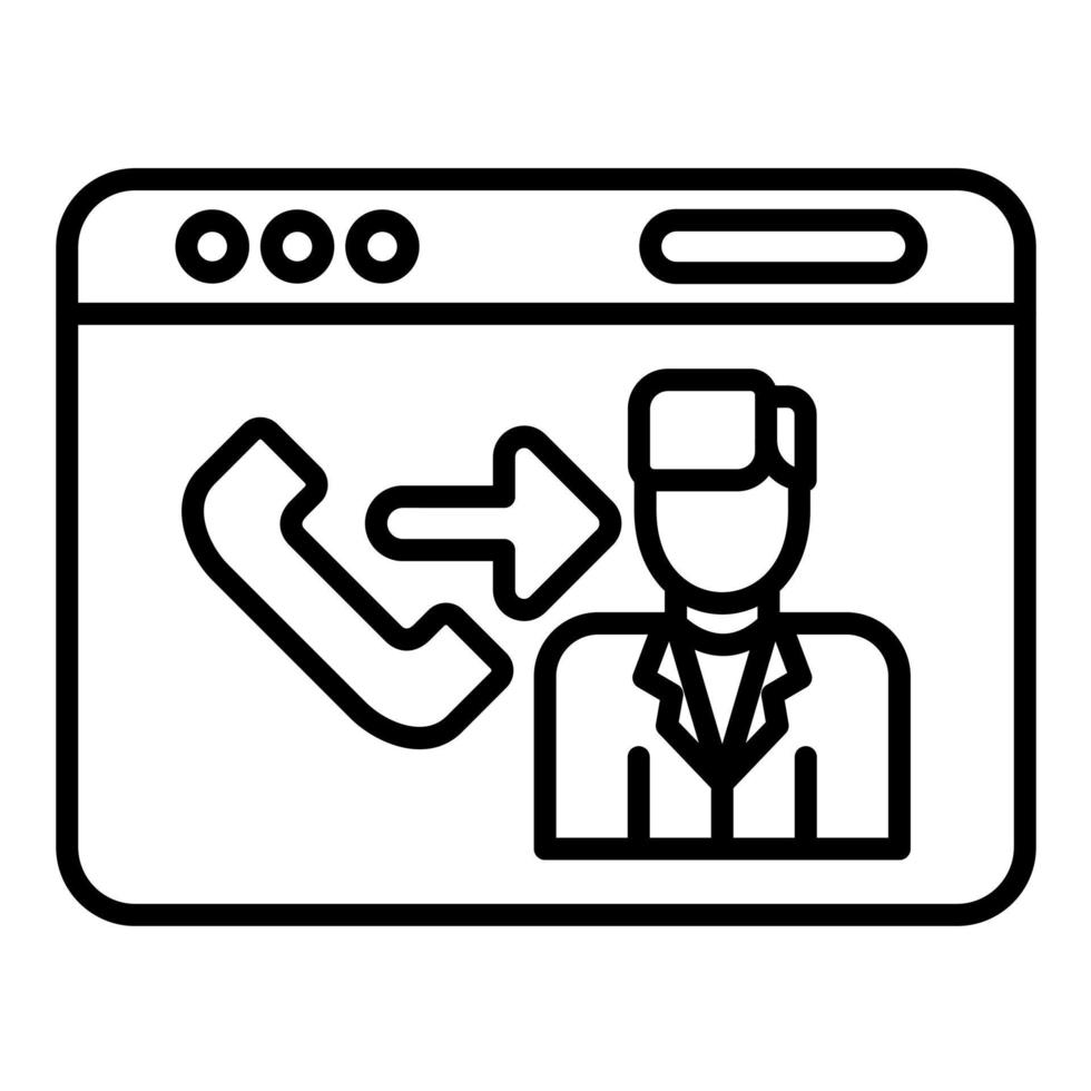 Employment Online Service Line Icon vector