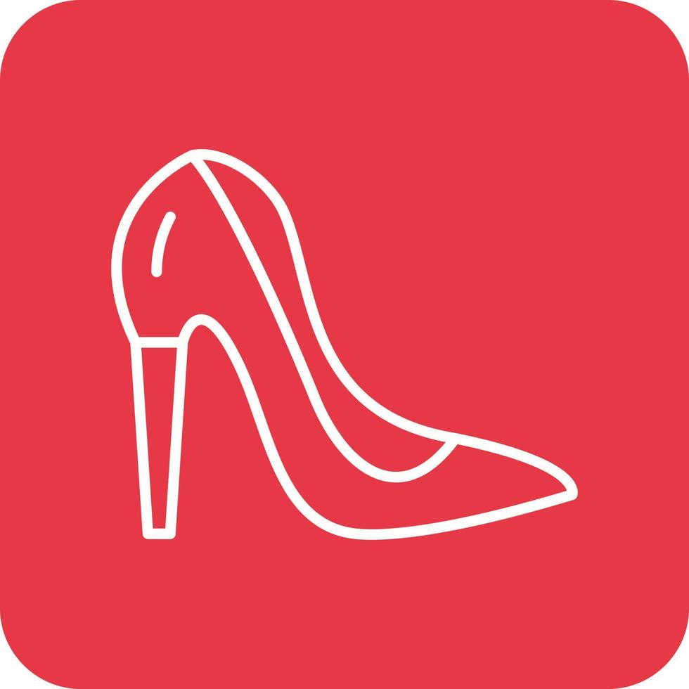 High Heels Line Round Corner Background Icons vector