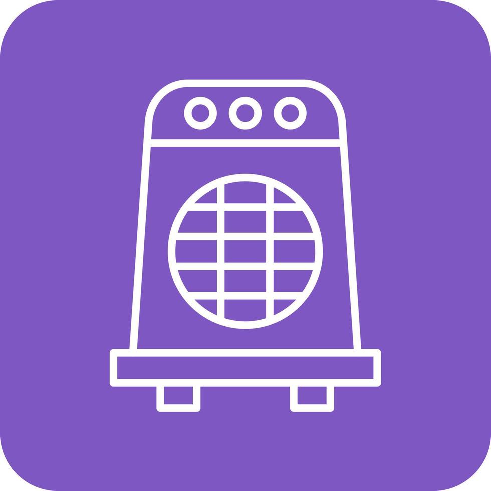 Air Heater Line Round Corner Background Icons vector