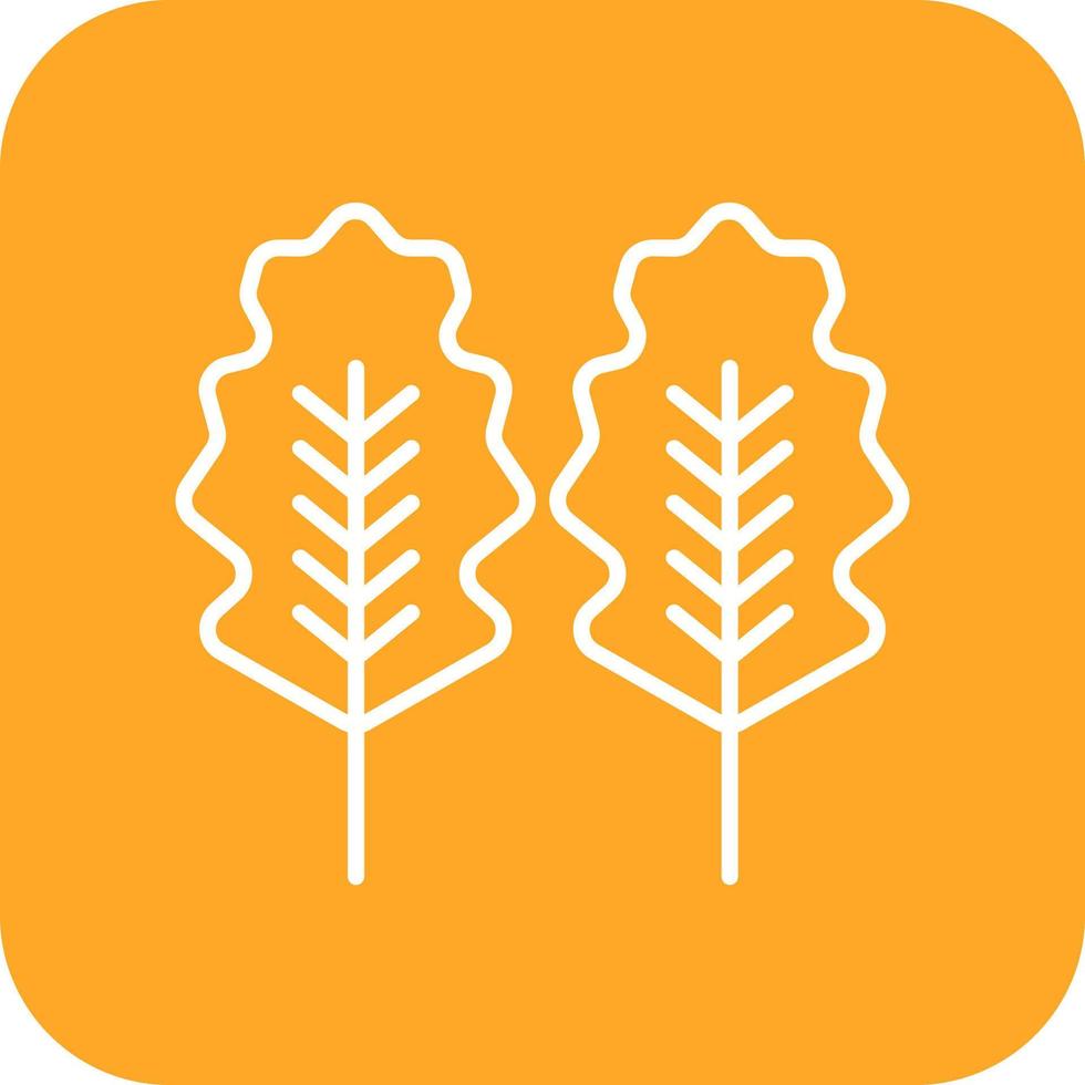 Oak Leaf Line Round Corner Background Icons vector