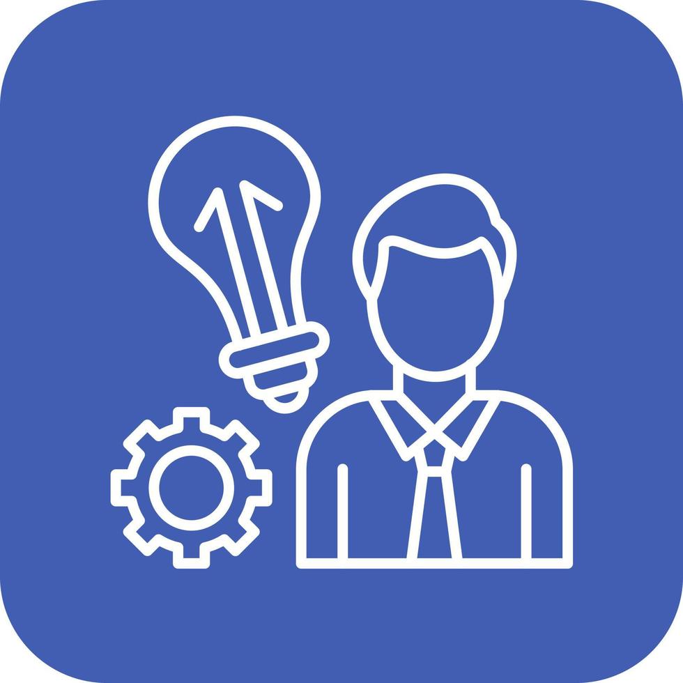 Entrepreneur Line Round Corner Background Icons vector