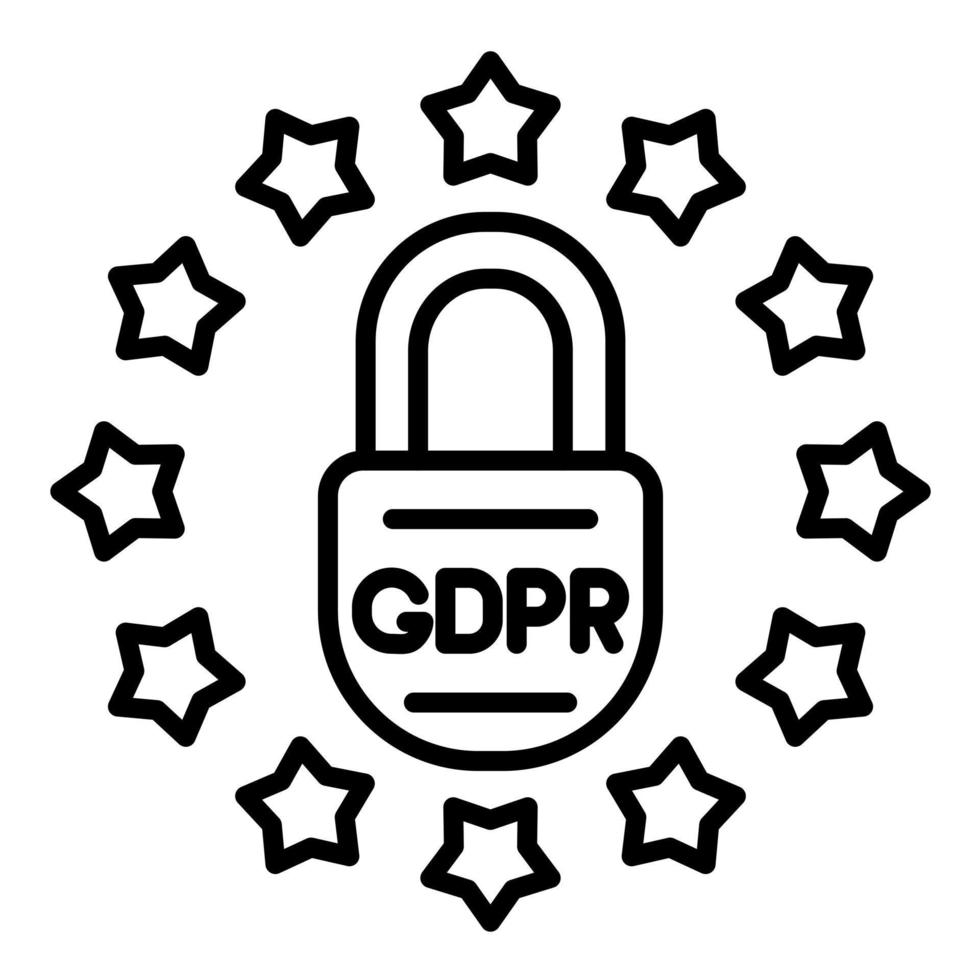 Gdpr Lawsuit Line Icon vector