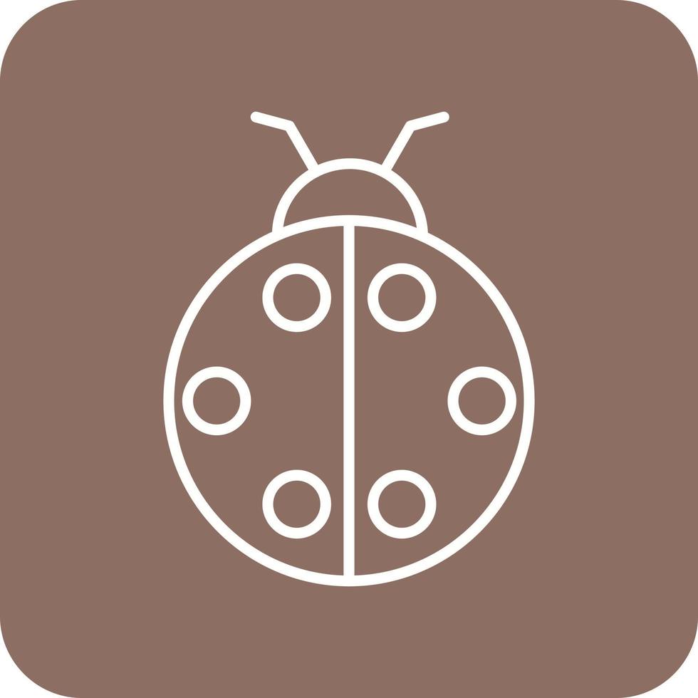 Ladybug Line Round Corner Background Icons vector
