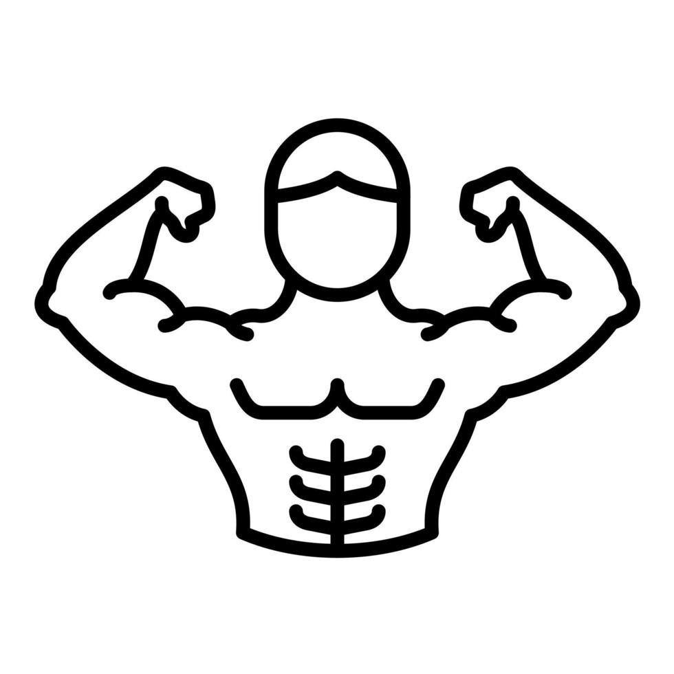 Strong Man Line Icon vector