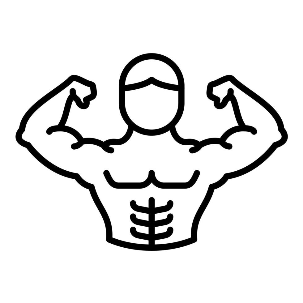 icono de línea de hombre fuerte vector