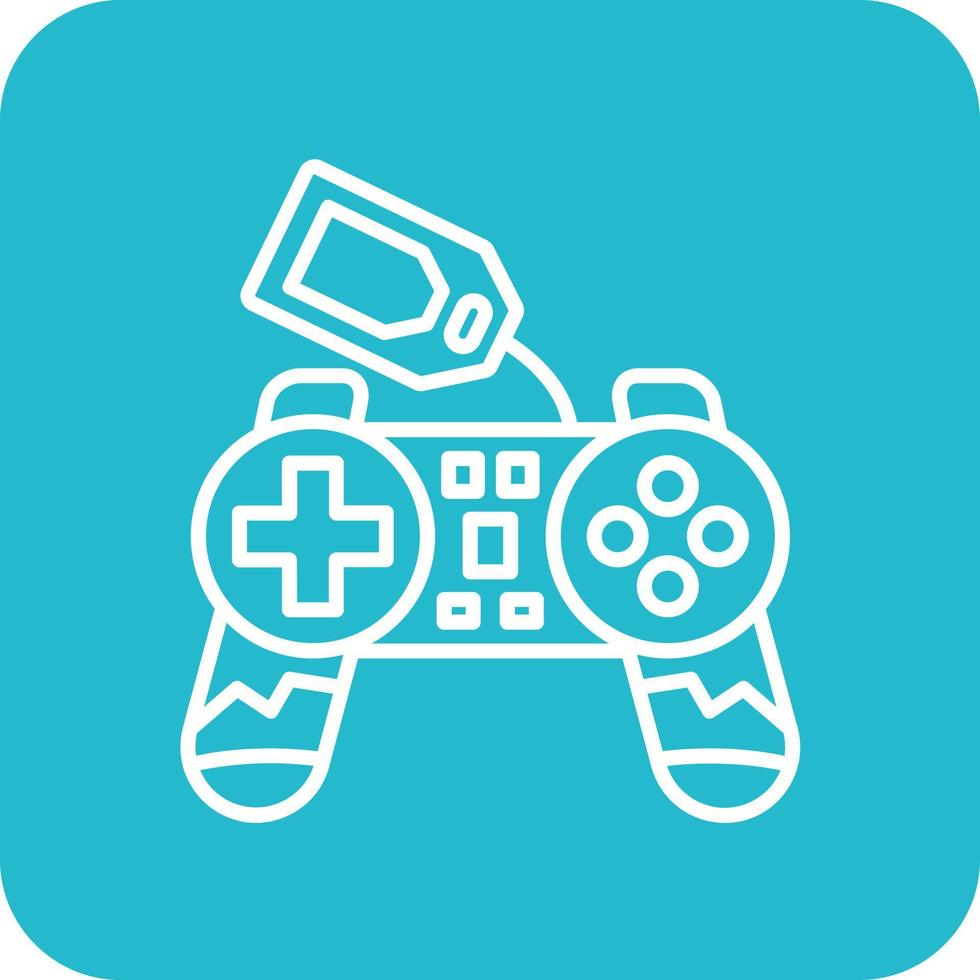 iconos de fondo de esquina redonda de línea de venta de gamepad vector