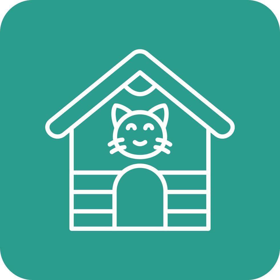 Pet House Line Round Corner Background Icons vector