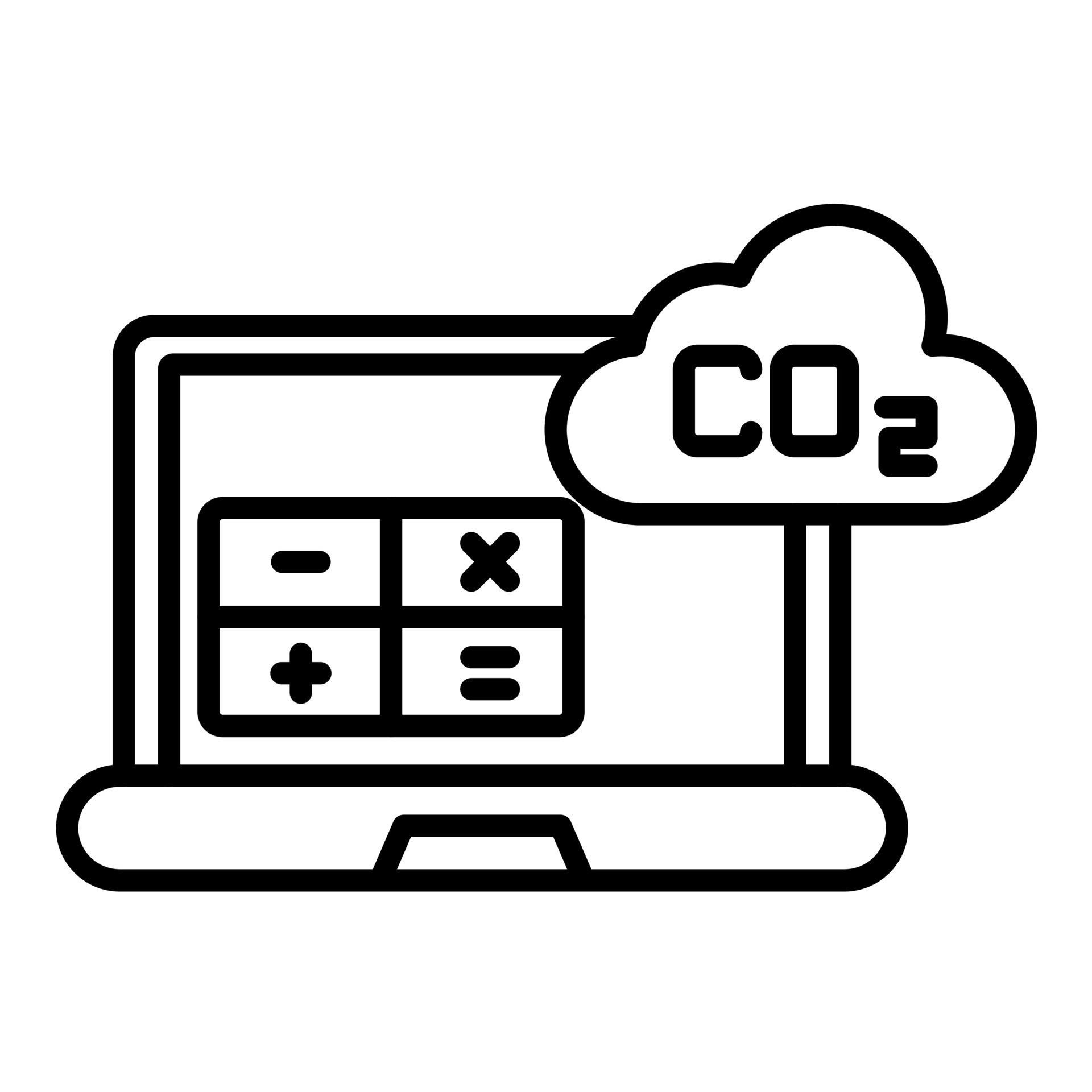 Carbon Footprint Calculator Line Icon 14812353 Vector Art at Vecteezy
