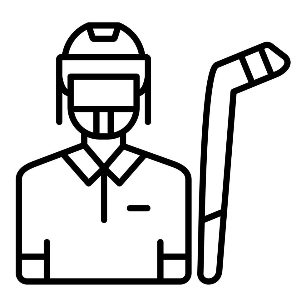 Hockey Player Line Icon vector