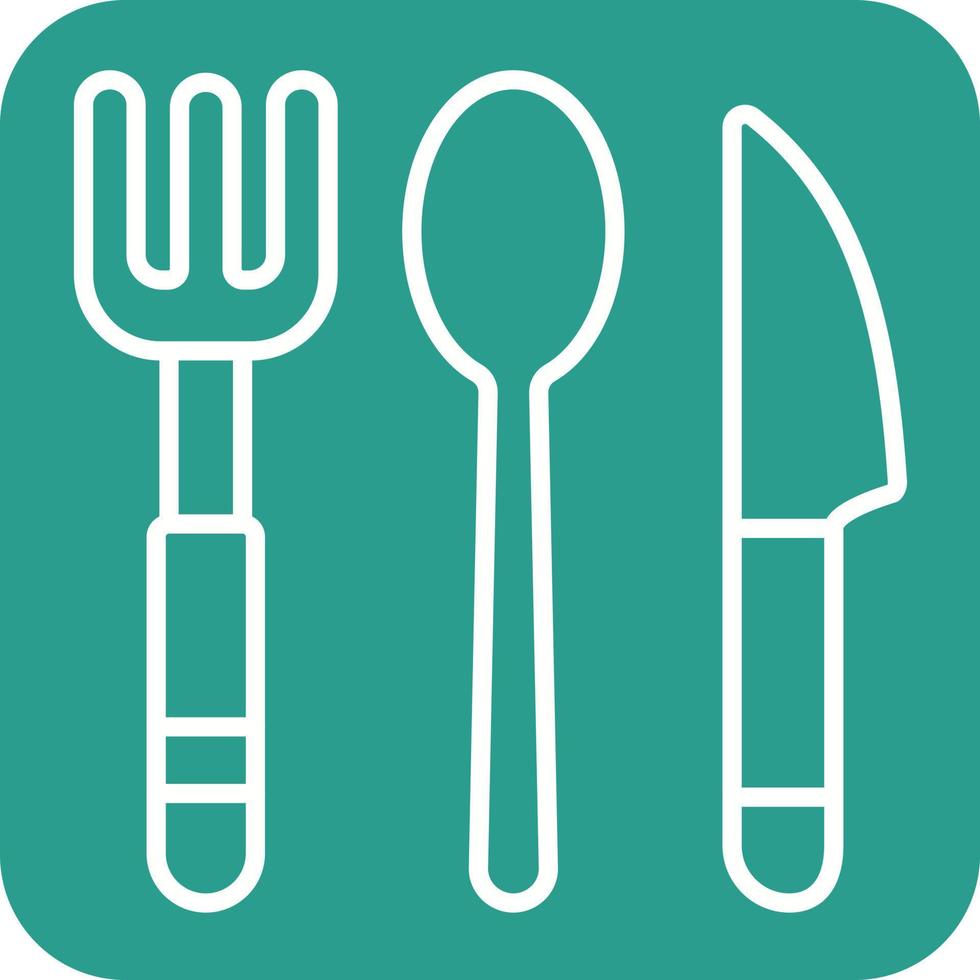 Cutlery Line Round Corner Background Icons vector