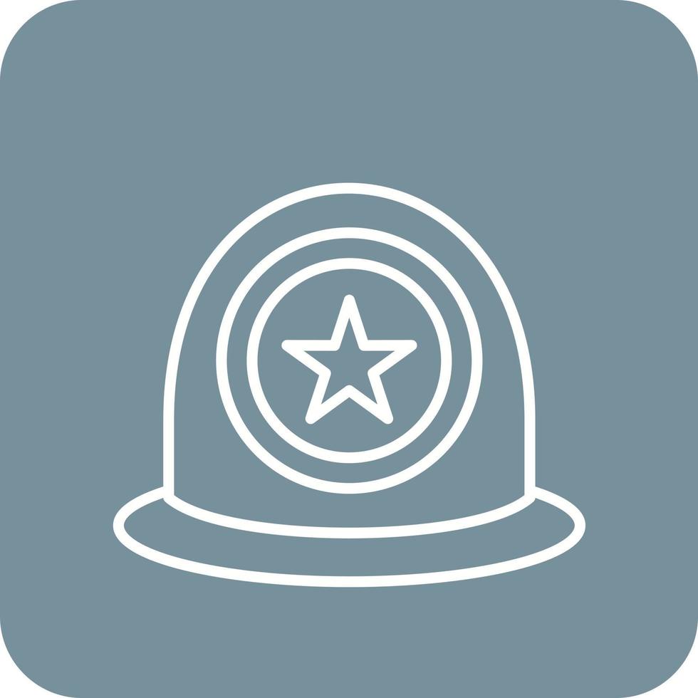 Police Helmet Line Round Corner Background Icons vector