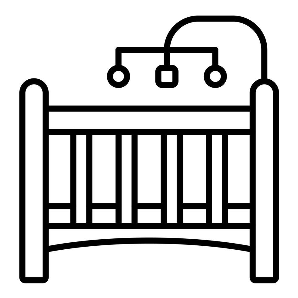 Baby Crib Line Icon vector