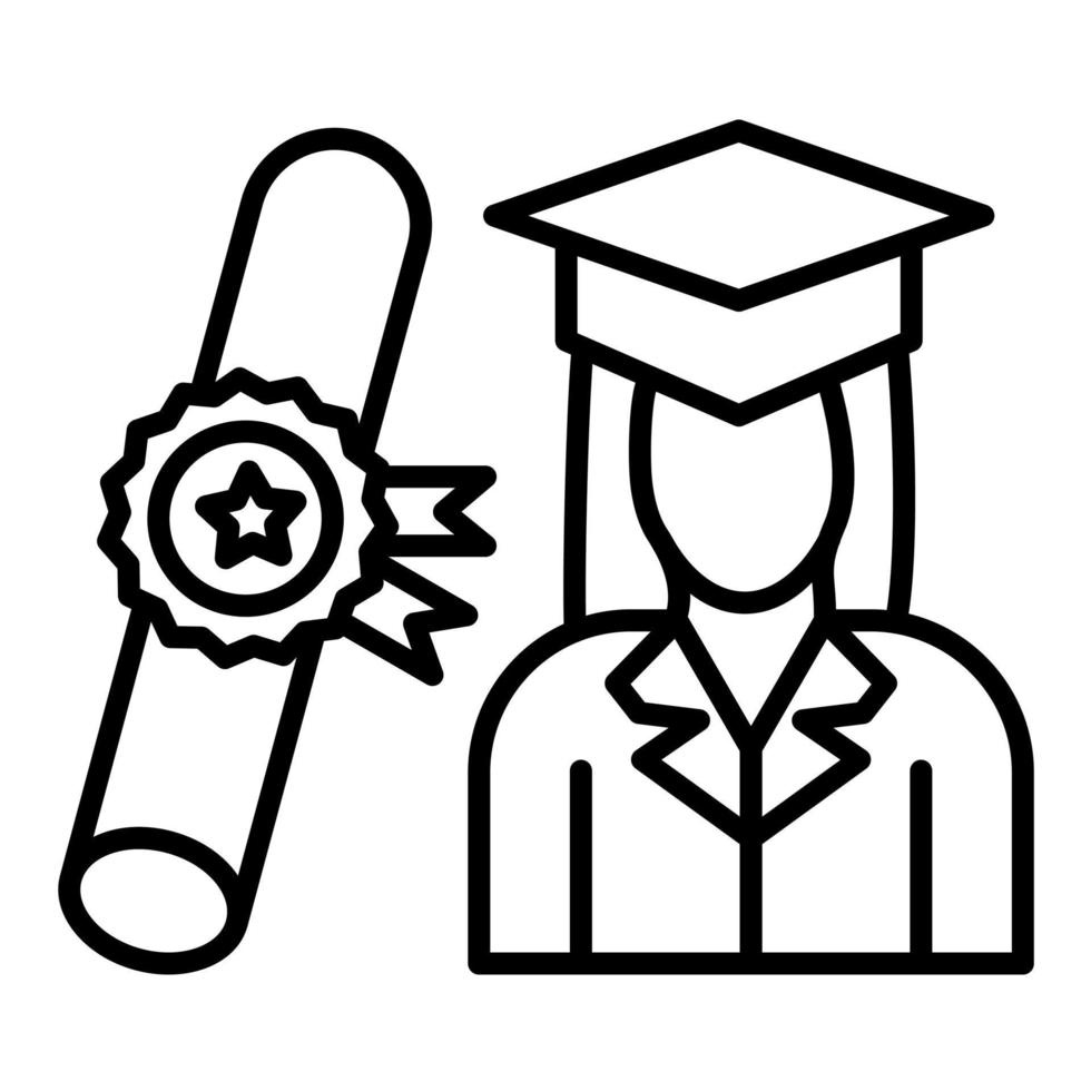 Receiving Degree Line Icon vector