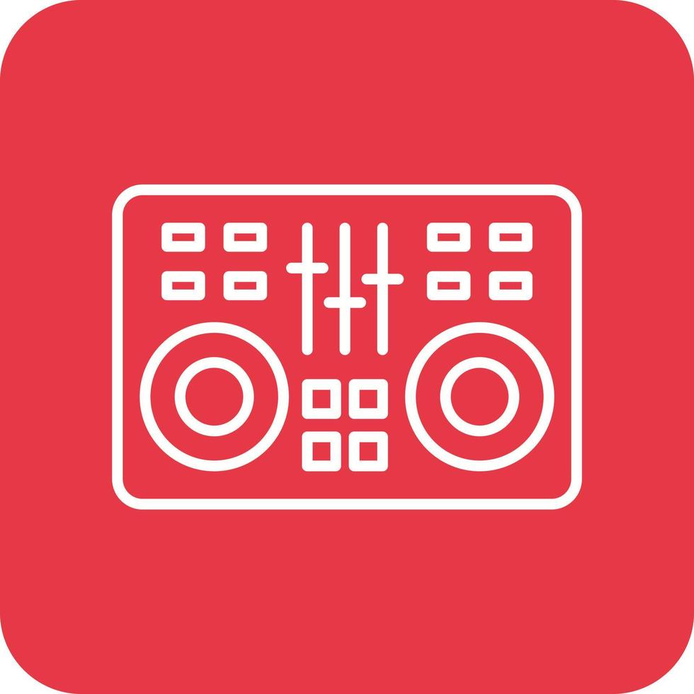 DJ Mixer Line Round Corner Background Icons vector