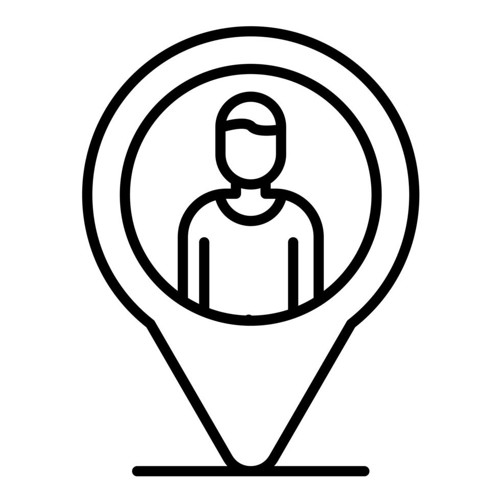 User Location Line Icon vector