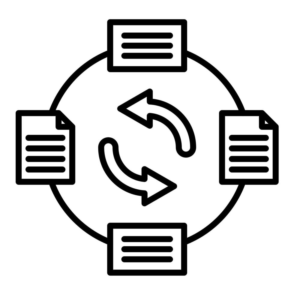 icono de línea de intercambio de datos vector