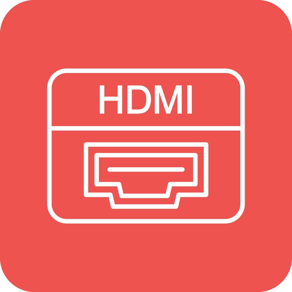 Hdmi Port Line Round Corner Background Icons vector