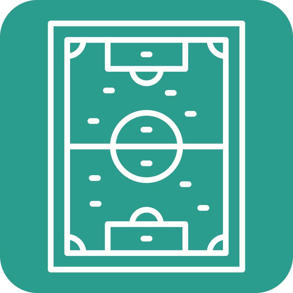 iconos de fondo de esquina redonda de línea de campo de fútbol vector