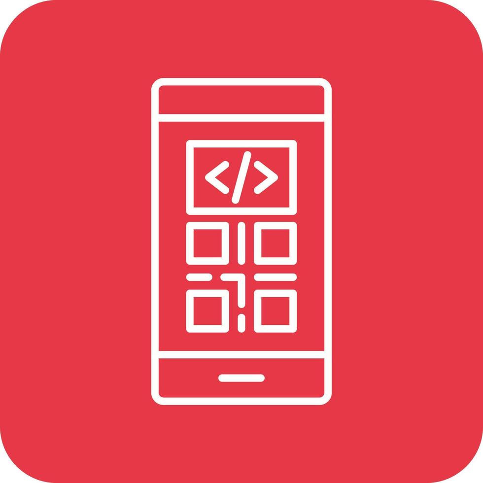 Smartphone Coding Line Round Corner Background Icons vector