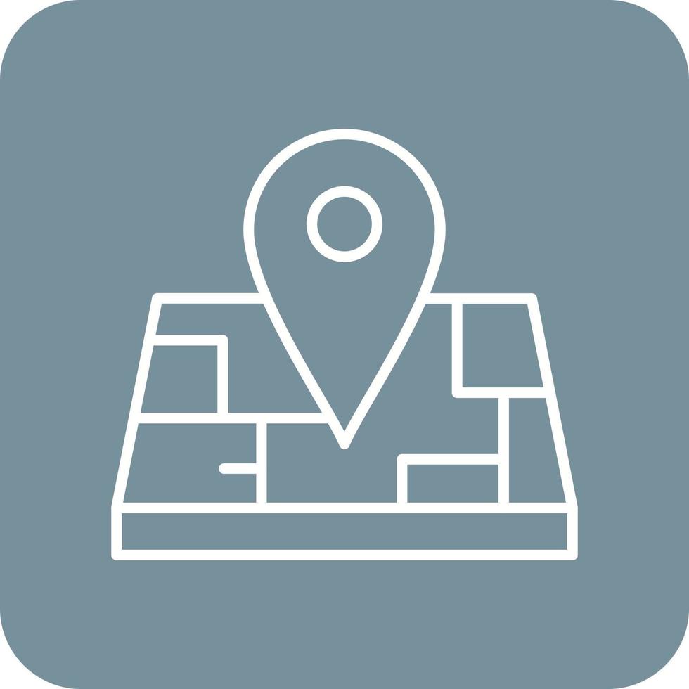 Location Pin Line Round Corner Background Icons vector