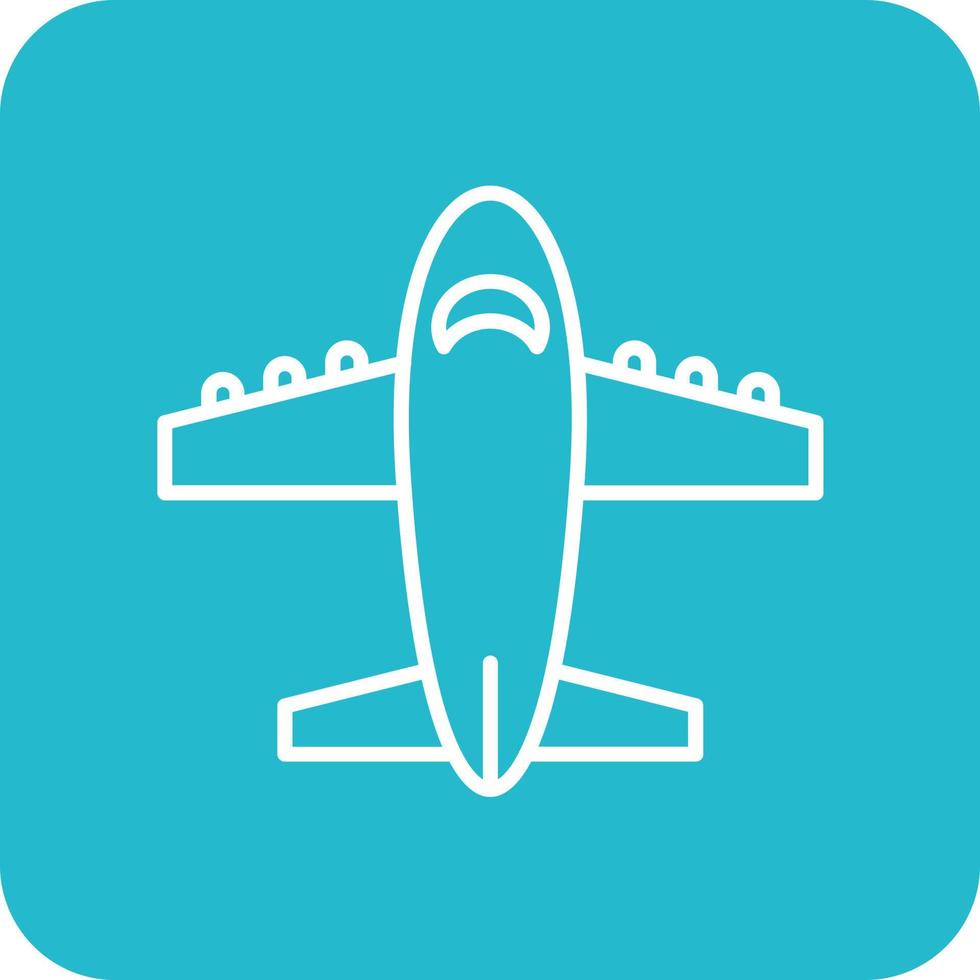 Aircraft Line Round Corner Background Icons vector