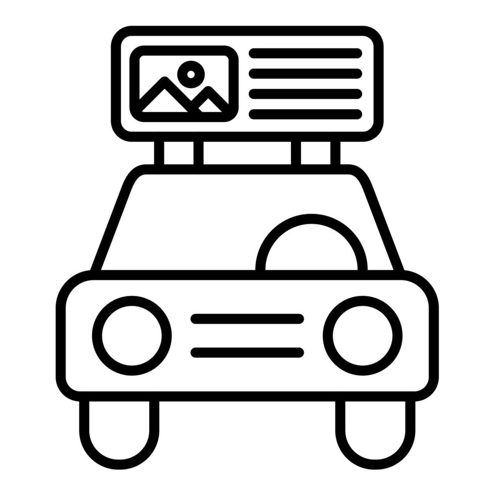 icono de línea de visualización de taxi vector