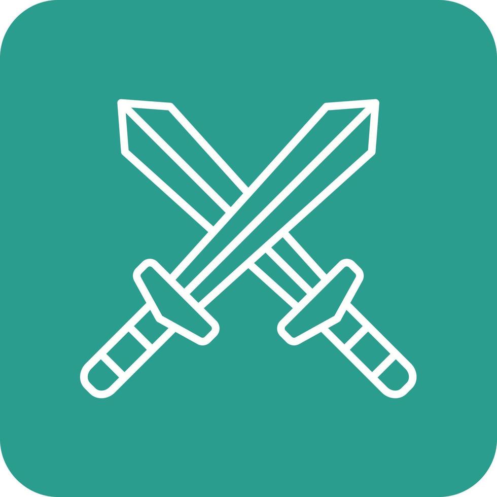 Sword Line Round Corner Background Icons vector