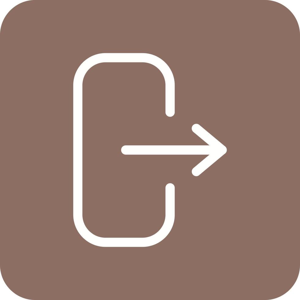 Logout Line Round Corner Background Icons vector