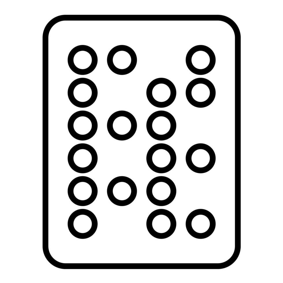 icono de línea de texto braille vector