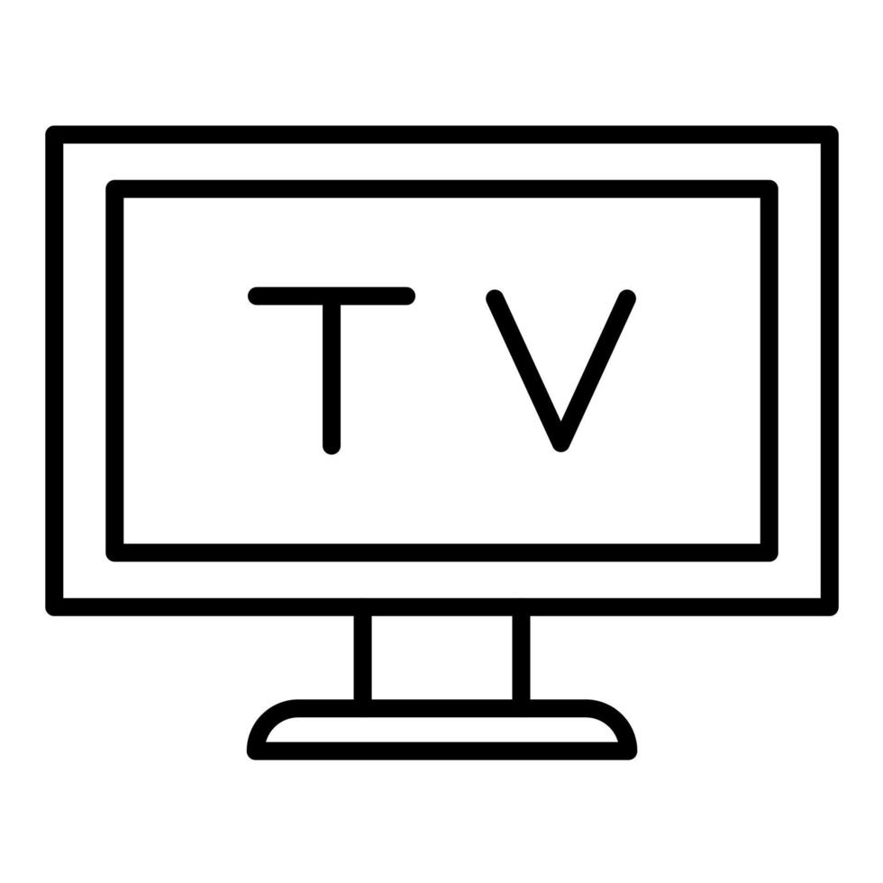 icono de línea de televisión vector