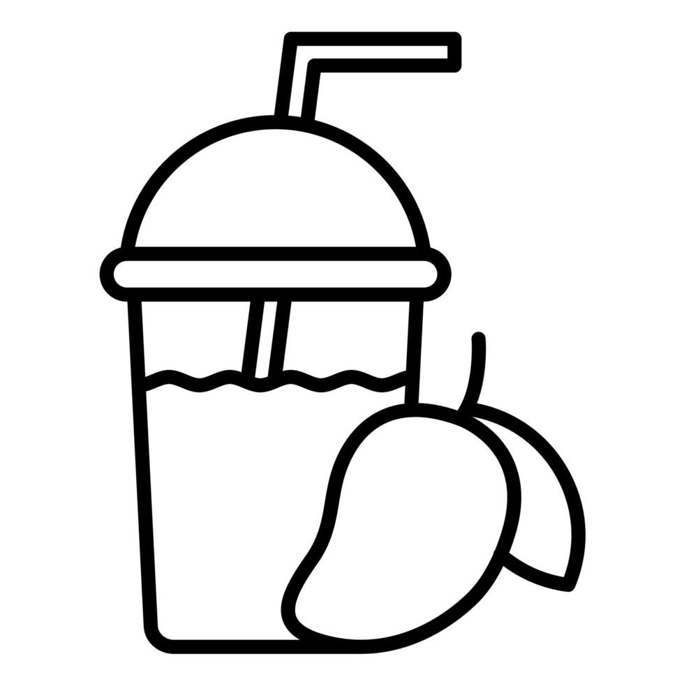 Mango Juice Line Icon vector