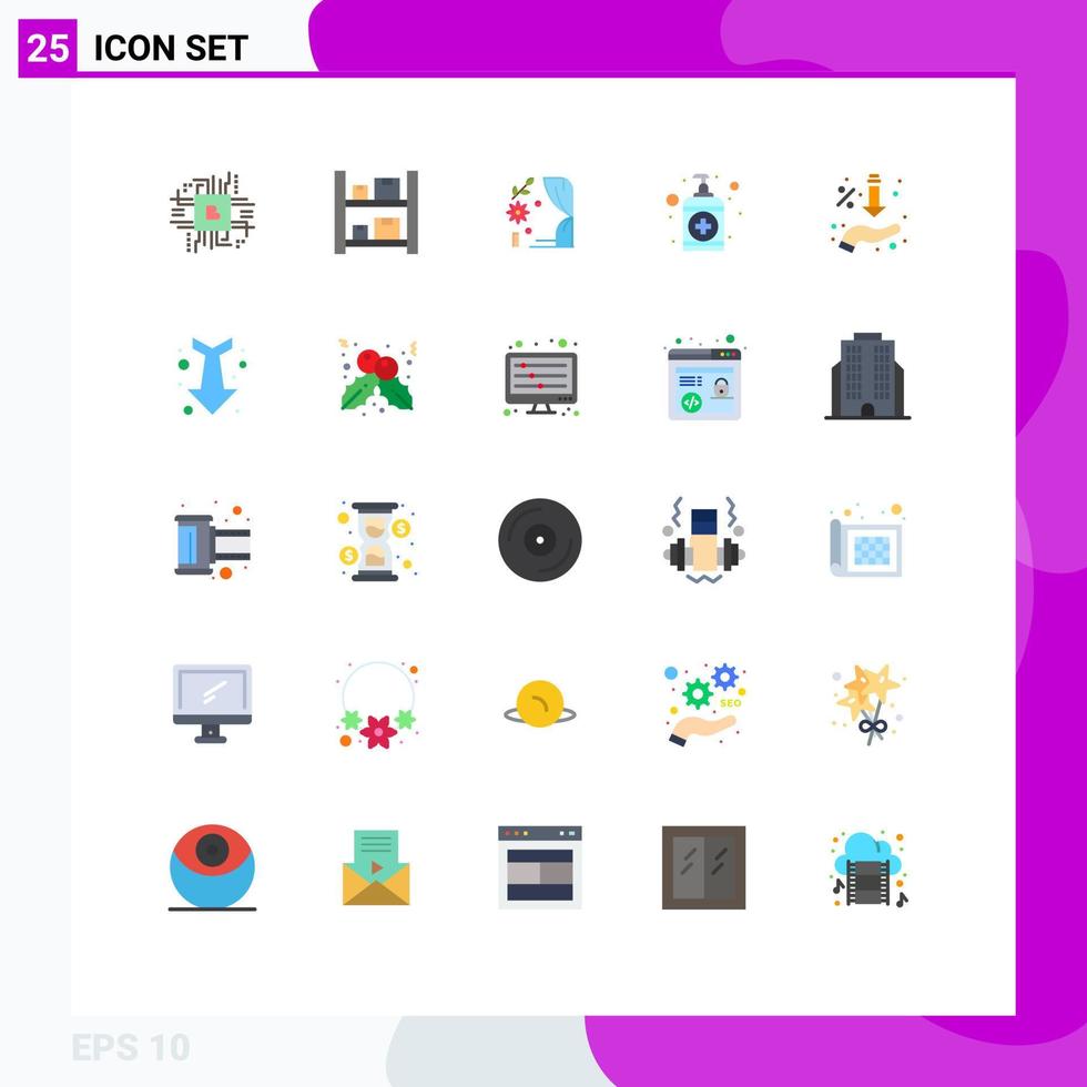 Universal Icon Symbols Group of 25 Modern Flat Colors of percent care arch wash hand Editable Vector Design Elements