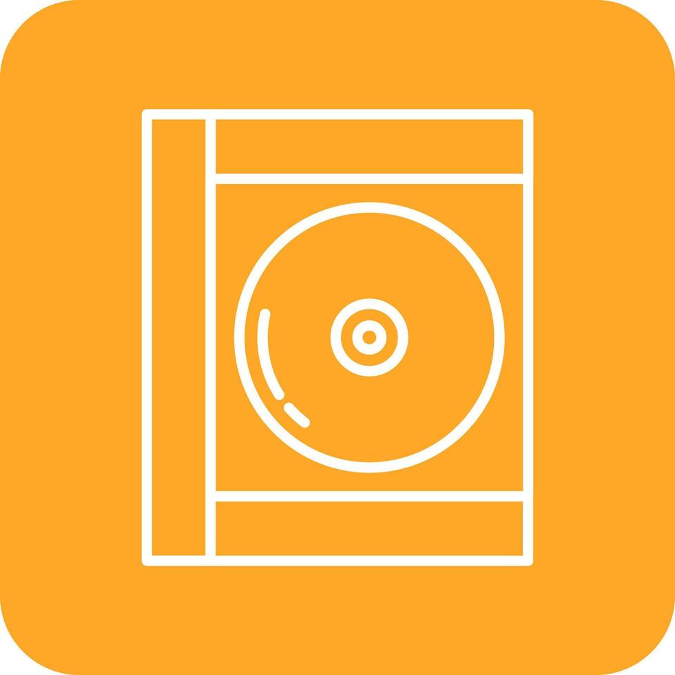 Compact Disk Line Round Corner Background Icons vector