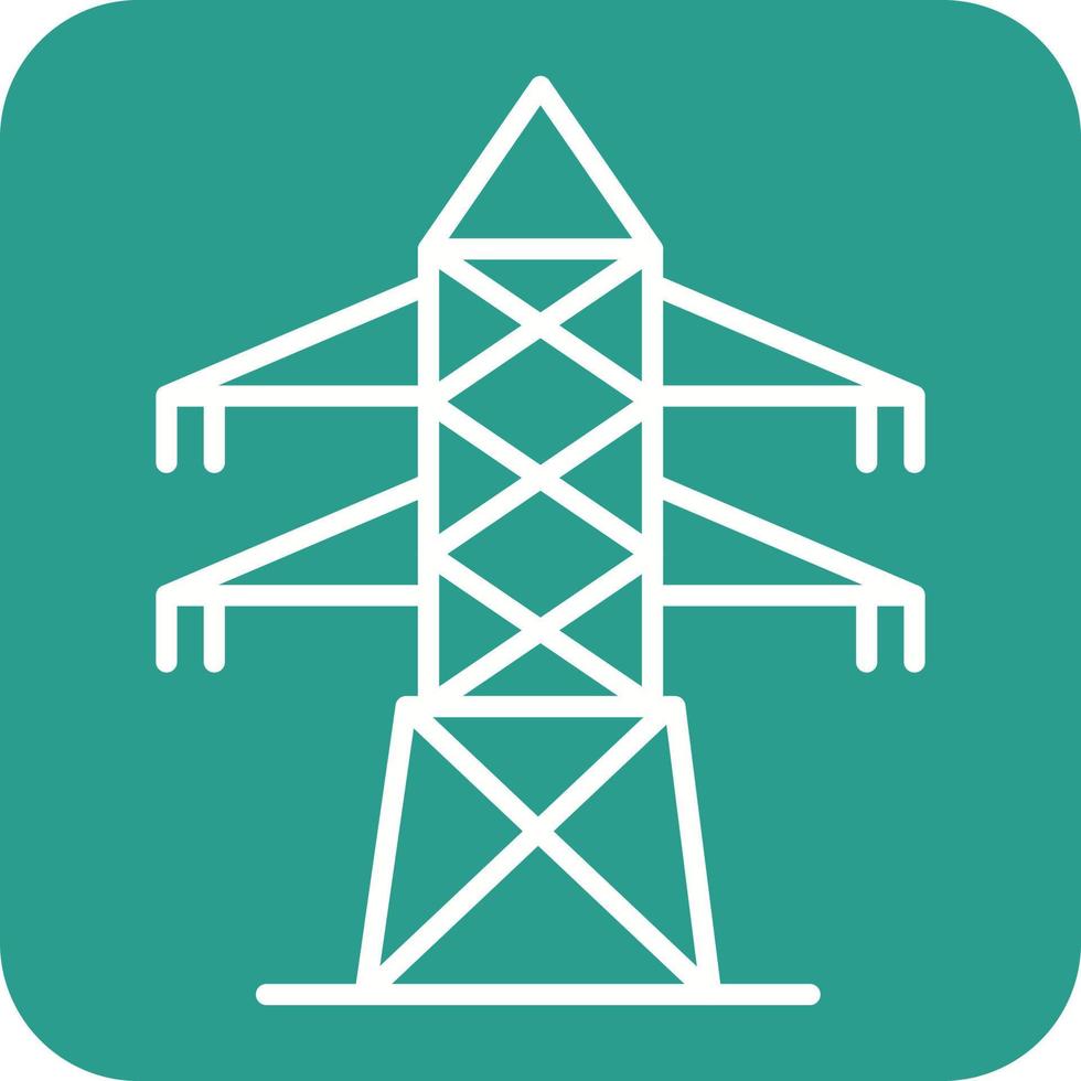 Electric Tower Line Round Corner Background Icons vector