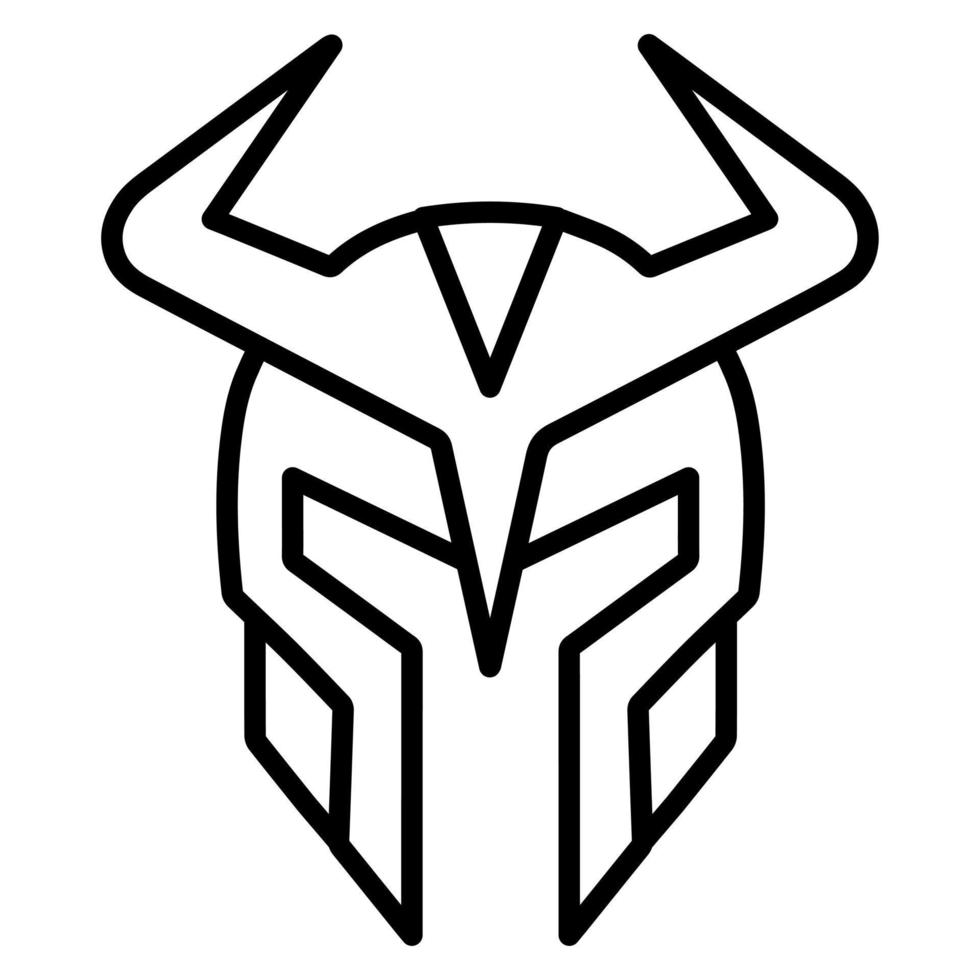 Viking Helmet Line Icon vector