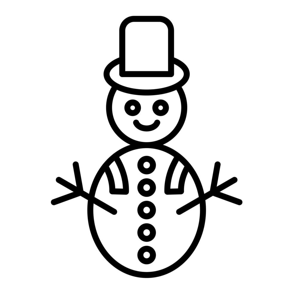 icono de línea de muñeco de nieve vector