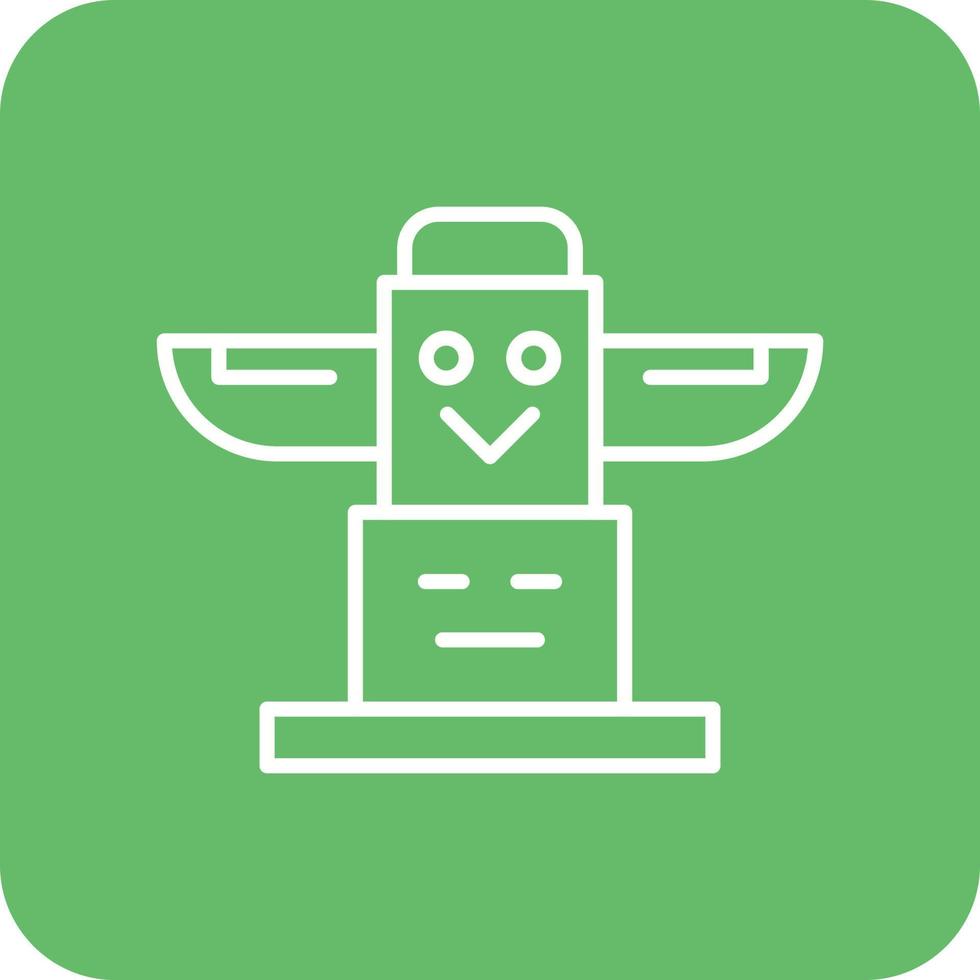 Totem Line Round Corner Background Icons vector