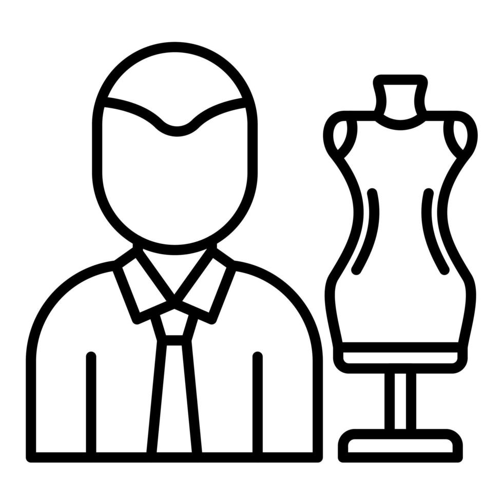 Fashion Designer Male Line Icon vector