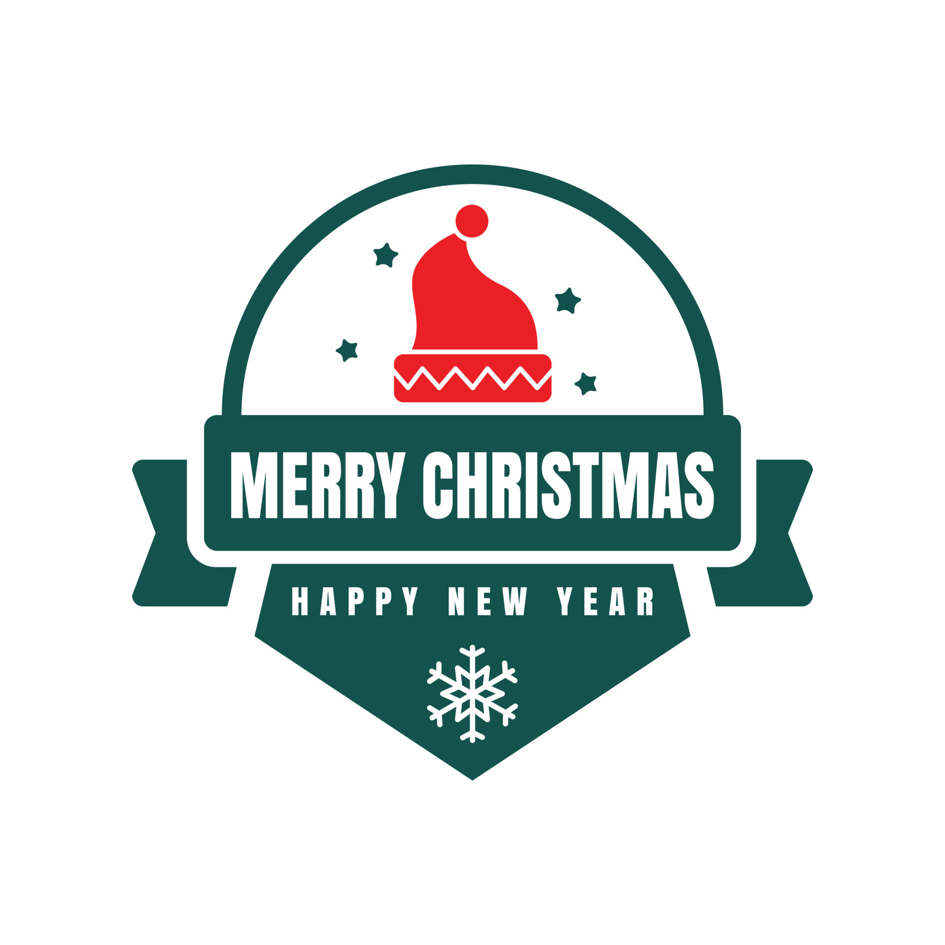 creative logo Merry Christmas and Happy New Year 2023, with Santa Claus