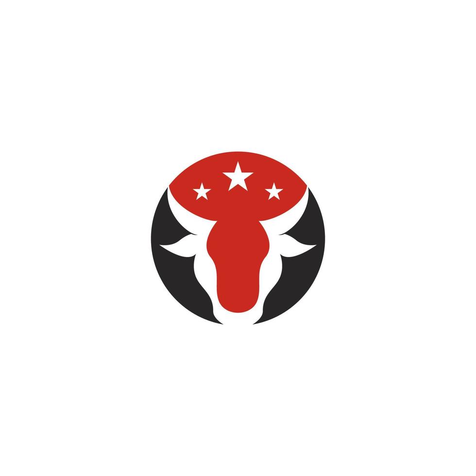 ilustración de icono de vector de logotipo de cabeza de toro