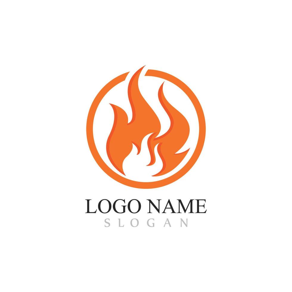 Fire flame Logo Template vector icon Oil, gas and energy logo