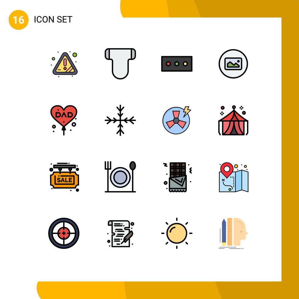 Stock Vector Icon Pack of 16 Line Signs and Symbols for fathers day dad password balloon basic Editable Creative Vector Design Elements