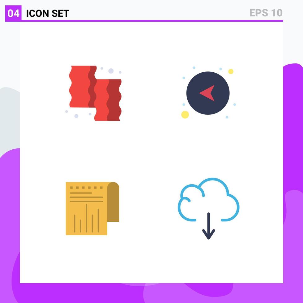 Group of 4 Modern Flat Icons Set for animal business farm direction modern Editable Vector Design Elements